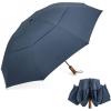 imageG4Free 54 Inch Inverted Windproof Umbrella with Wooden Handle Large Double Canopy Auto Open amp Close Golf Umbrella Portable amp Durable Rain Umbrella Fits Car amp BackpackNavy Blue