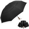imageG4Free 54 Inch Inverted Windproof Umbrella with Wooden Handle Large Double Canopy Auto Open amp Close Golf Umbrella Portable amp Durable Rain Umbrella Fits Car amp BackpackBlack