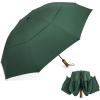 imageG4Free 54 Inch Inverted Windproof Umbrella with Wooden Handle Large Double Canopy Auto Open amp Close Golf Umbrella Portable amp Durable Rain Umbrella Fits Car amp BackpackDark Green