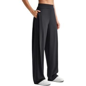 imageG4Free ShiftReady Wide Leg Work Pants for Women High Waist Yoga Dress Pants with Pockets Dressy Casual TrousersBlack