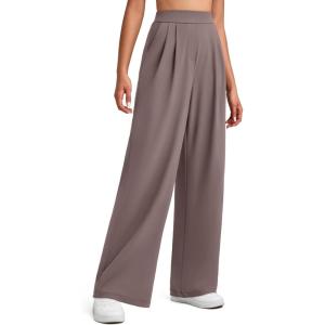imageG4Free ShiftReady Womens Wide Leg Dress Yoga Pants with Pockets Dressy Casual Slacks High Waist Work TrousersTaupe
