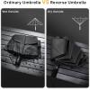 imageG4Free 46 Inch Windproof Umbrella for Rain Strong 8 Ribs Compact Reverse Folding Travel Umbrella Automatic Open Close Fits Car amp BackpackBlack