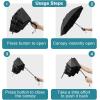 imageG4Free 46 Inch Windproof Umbrella for Rain Strong 8 Ribs Compact Reverse Folding Travel Umbrella Automatic Open Close Fits Car amp BackpackBlack