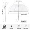 imageG4Free 52 inch Clear Bubble Umbrella Large Canopy Transparent Dome Coverage Stick Umbrella J Hook Handle European Style for WeddingsPromGraduation and Outdoor Events2 PackReflective Trim