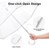 imageG4Free 52 inch Clear Bubble Umbrella Large Canopy Transparent Dome Coverage Stick Umbrella J Hook Handle European Style for WeddingsPromGraduation and Outdoor EventsClearReflective Trim