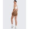 imageG4Free BareFeel Biker Shorts for Women with Pockets High Waisted Workout Athletic Gym Legging Shorts 46Dark Coffee