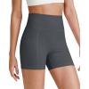 imageG4Free BareFeel Biker Shorts for Women with Pockets High Waisted Workout Athletic Gym Legging Shorts 46Dark Grey