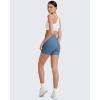 imageG4Free BareFeel Biker Shorts for Women with Pockets High Waisted Workout Athletic Gym Legging Shorts 46Haze Blue