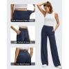 imageG4Free BareFeel High Stretch Wide Leg Pants for Women Soft Comfy Casual Yoga Pants with Pockets PetiteRegularTallDark Navy