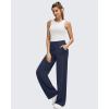 imageG4Free BareFeel High Stretch Wide Leg Pants for Women Soft Comfy Casual Yoga Pants with Pockets PetiteRegularTallDark Navy