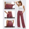 imageG4Free BareFeel High Stretch Wide Leg Pants for Women Soft Comfy Casual Yoga Pants with Pockets PetiteRegularTallWine