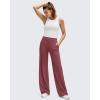imageG4Free BareFeel High Stretch Wide Leg Pants for Women Soft Comfy Casual Yoga Pants with Pockets PetiteRegularTallWine