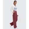 imageG4Free BareFeel High Stretch Wide Leg Pants for Women Soft Comfy Casual Yoga Pants with Pockets PetiteRegularTallWine