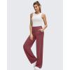 imageG4Free BareFeel High Stretch Wide Leg Pants for Women Soft Comfy Casual Yoga Pants with Pockets PetiteRegularTallWine