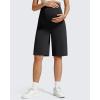 imageG4Free BareFeel Maternity Bermuda Shorts Over The Belly Loose Wide Leg Pregnancy Workout Shorts Casual WorkBlack