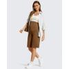 imageG4Free BareFeel Maternity Bermuda Shorts Over The Belly Loose Wide Leg Pregnancy Workout Shorts Casual WorkDark Coffee
