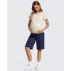 imageG4Free BareFeel Maternity Bermuda Shorts Over The Belly Loose Wide Leg Pregnancy Workout Shorts Casual WorkRoyal Blue
