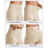 imageG4Free Barefeel Biker Shorts Women Tummy Control High Waisted No Front Seam Workout Gym Shorts with Pockets 4 6 8Light Khaki