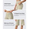 imageG4Free Capri Pants for Women 14 Knee Length Wide Leg Yoga Capris Dressy Casual Summer Crop Pants with PocketsApricot