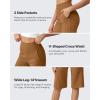 imageG4Free Capri Pants for Women 14 Knee Length Wide Leg Yoga Capris Dressy Casual Summer Crop Pants with PocketsCoca Mocha