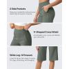 imageG4Free Capri Pants for Women 14 Knee Length Wide Leg Yoga Capris Dressy Casual Summer Crop Pants with PocketsGrey Sage