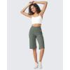 imageG4Free Capri Pants for Women 14 Knee Length Wide Leg Yoga Capris Dressy Casual Summer Crop Pants with PocketsGrey Sage