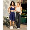 imageG4Free Capri Pants for Women 14 Knee Length Wide Leg Yoga Capris Dressy Casual Summer Crop Pants with PocketsRoyal Blue