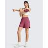 imageG4Free Chillwhisp Athletic Shorts for Women 4  High Waist Lightweight Casual Running Shorts Builtin Liner with PocketsDark Burgundy
