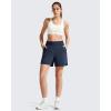 imageG4Free Chillwhisp Athletic Shorts for Women 4  High Waist Lightweight Casual Running Shorts Builtin Liner with PocketsDark Navy