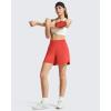 imageG4Free Chillwhisp Athletic Shorts for Women 4  High Waist Lightweight Casual Running Shorts Builtin Liner with PocketsRust Orange