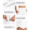 imageG4Free Chillwhisp Athletic Shorts for Women 4  High Waist Lightweight Casual Running Shorts Builtin Liner with PocketsWhite