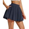 imageG4Free Chillwhisp Bubble Tennis Skirts for Women  14 Mini Athletic Ruffled Hem Casual Skorts Inner Shorts with 4 PocketsDark Navy