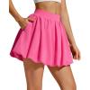 imageG4Free Chillwhisp Bubble Tennis Skirts for Women  14 Mini Athletic Ruffled Hem Casual Skorts Inner Shorts with 4 PocketsRose Pink