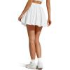 imageG4Free Chillwhisp Bubble Tennis Skirts for Women  14 Mini Athletic Ruffled Hem Casual Skorts Inner Shorts with 4 PocketsWhite