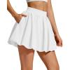 imageG4Free Chillwhisp Bubble Tennis Skirts for Women  14 Mini Athletic Ruffled Hem Casual Skorts Inner Shorts with 4 PocketsWhite