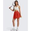 imageG4Free Chillwhisp High Waisted Tennis Skirts for Women  15 Flowy Golf Skort Athletic Inner Shorts with 4 PocketsRust Orange