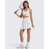 imageG4Free Chillwhisp High Waisted Tennis Skirts for Women  15 Flowy Golf Skort Athletic Inner Shorts with 4 PocketsWhite