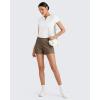 imageG4Free Comfy Ribbed Womens Shorts Dressy Casual High Waisted Athletic Lounge Trouser Shorts with Side PocketsDark Brown