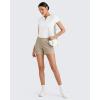 imageG4Free Comfy Ribbed Womens Shorts Dressy Casual High Waisted Athletic Lounge Trouser Shorts with Side PocketsDirty Latte