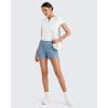 imageG4Free Comfy Ribbed Womens Shorts Dressy Casual High Waisted Athletic Lounge Trouser Shorts with Side PocketsDusty Blue