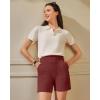 imageG4Free EverGoing Womens Athletic Shorts High Waisted 5 Running Yoga Summer Casual Shorts with PocketsDark Burgundy