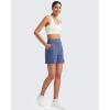 imageG4Free EverGoing Womens Athletic Shorts High Waisted 5 Running Yoga Summer Casual Shorts with PocketsDemin Blue