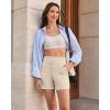 imageG4Free EverGoing Womens Athletic Shorts High Waisted 5 Running Yoga Summer Casual Shorts with PocketsLight Khaki