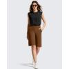 imageG4Free EverGoing Womens Bermuda Shorts with Pockets 10  Knee Length Athletic Casual Long ShortsDark Coffee