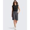 imageG4Free EverGoing Womens Bermuda Shorts with Pockets 10  Knee Length Athletic Casual Long ShortsDark Gray