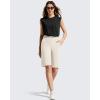 imageG4Free EverGoing Womens Bermuda Shorts with Pockets 10  Knee Length Athletic Casual Long ShortsIvory