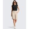 imageG4Free EverGoing Womens Bermuda Shorts with Pockets 10  Knee Length Athletic Casual Long ShortsLight Khaki