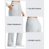 imageG4Free Flurrylux Womens Fleece Lined Straight Leg Sweatpants Cotton Warm Lounge Pants with PocketsLight Heather