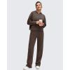 imageG4Free Flurrylux Womens Fleece Lined Straight Leg Sweatpants Cotton Warm Lounge Pants with PocketsTerracotta Brown