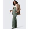 imageG4Free Maternity Jumpsuits Adjustable Strap Overalls Pregnancy Wide Leg Rompers with PocketsGray Sage